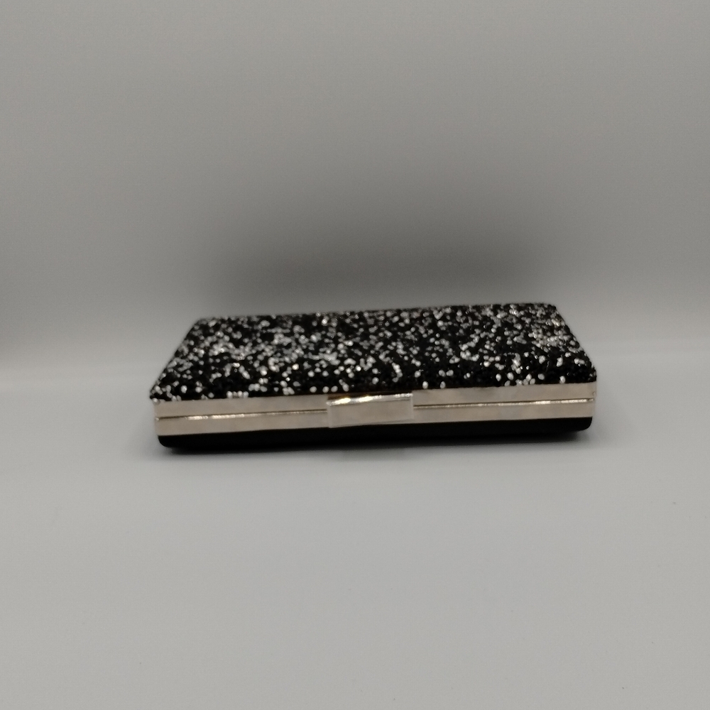 Women's black glitter clutch bag - Picture 5 of 13